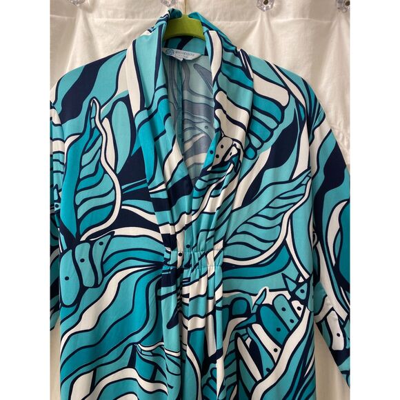 escapada living Boho Long Sleeve V-Neck Pleats Dress Size M - Picture 9 of 9